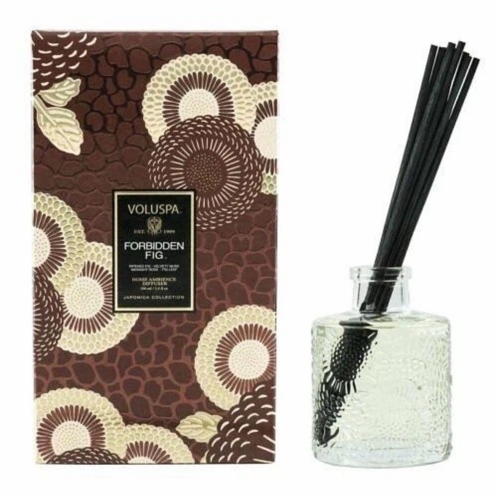 Voluspa FORBIDDEN FIG Home Ambience Reed Diffuser 3.4 Fluid Oz NIB